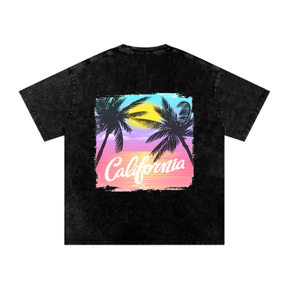 Snow Washed Oversized Cotton T-Shirt